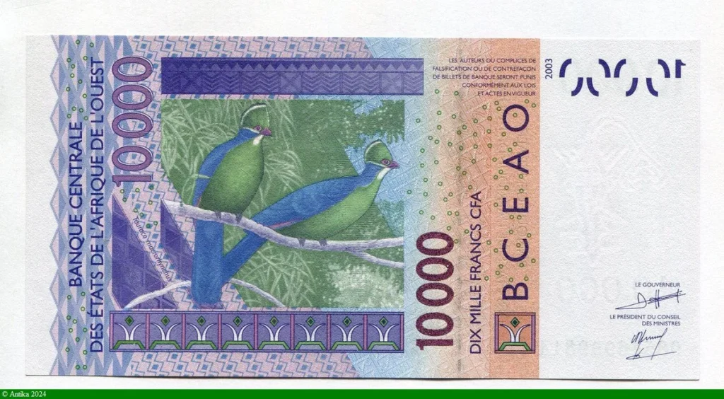 10000 FRANCS Masque & Oiseaux