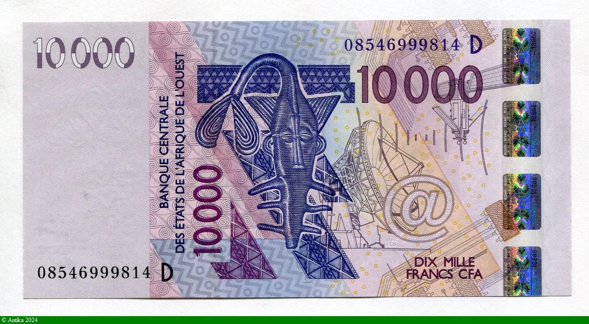 10000 FRANCS Masque & Oiseaux