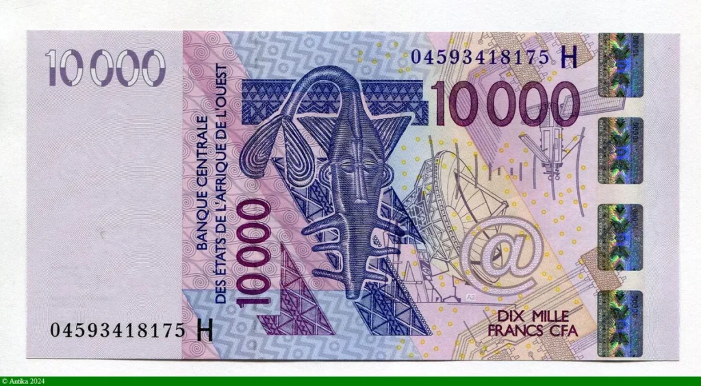 10000 FRANCS Masque & Oiseaux