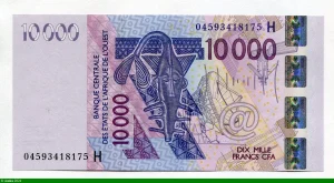 10000 FRANCS Masque & Oiseaux