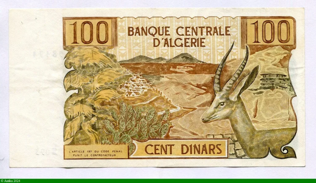 100 Dinars Gazelle & aéroport