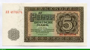 5 Deutsche Mark Marron-Vert (7 Chiffres)