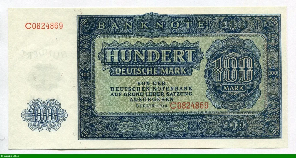 100 Deutsche Mark Bleu (7 chiffres)