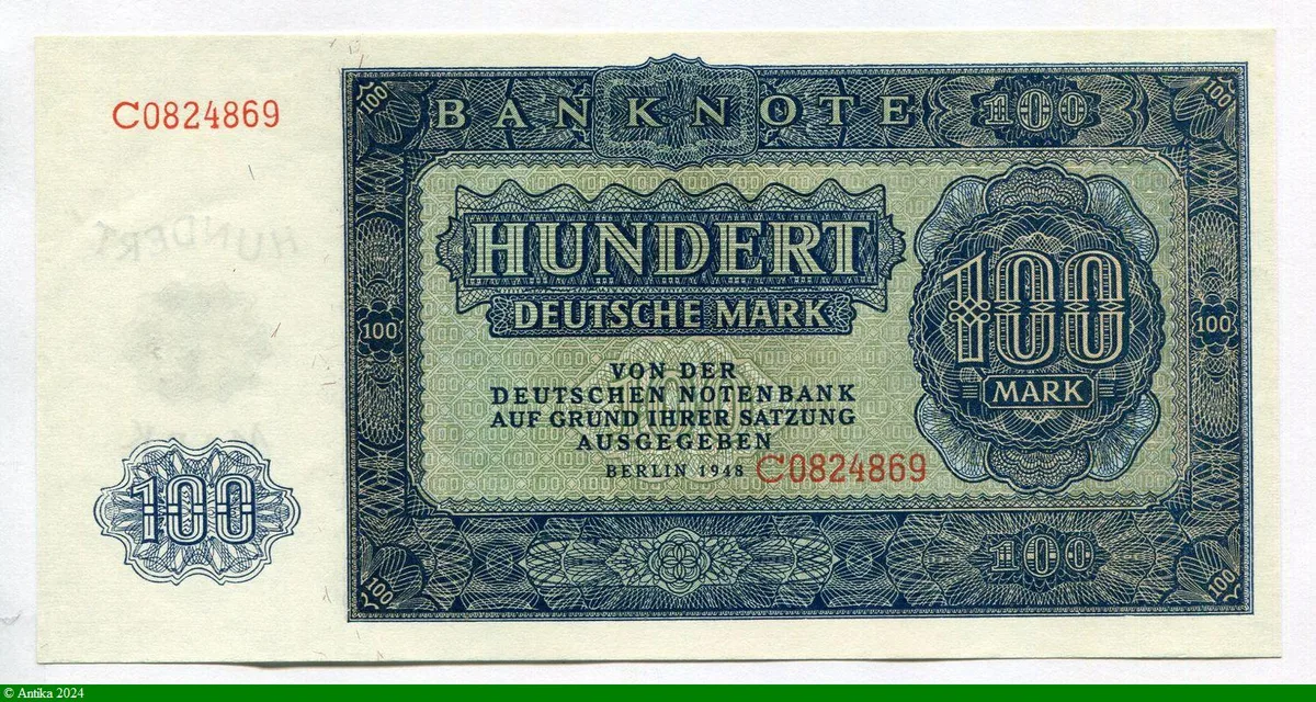 100 Deutsche Mark Bleu (7 chiffres)