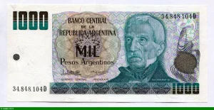 1000 Pesos Argentinos Général San Martin
