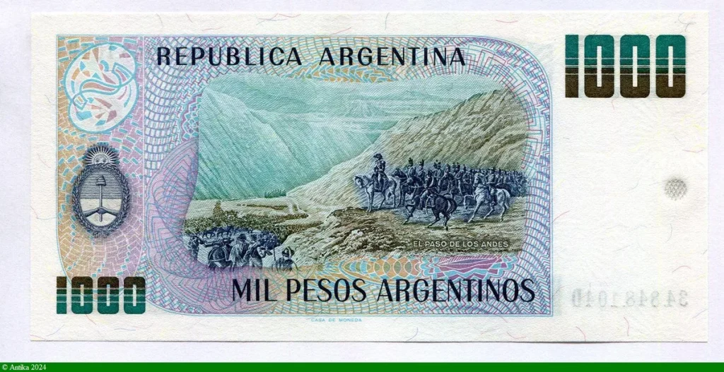 1000 Pesos Argentinos Général San Martin