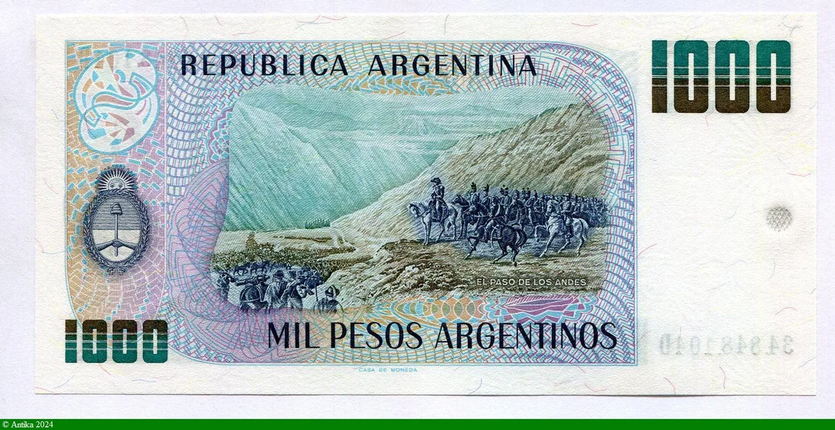 1000 Pesos Argentinos Général San Martin
