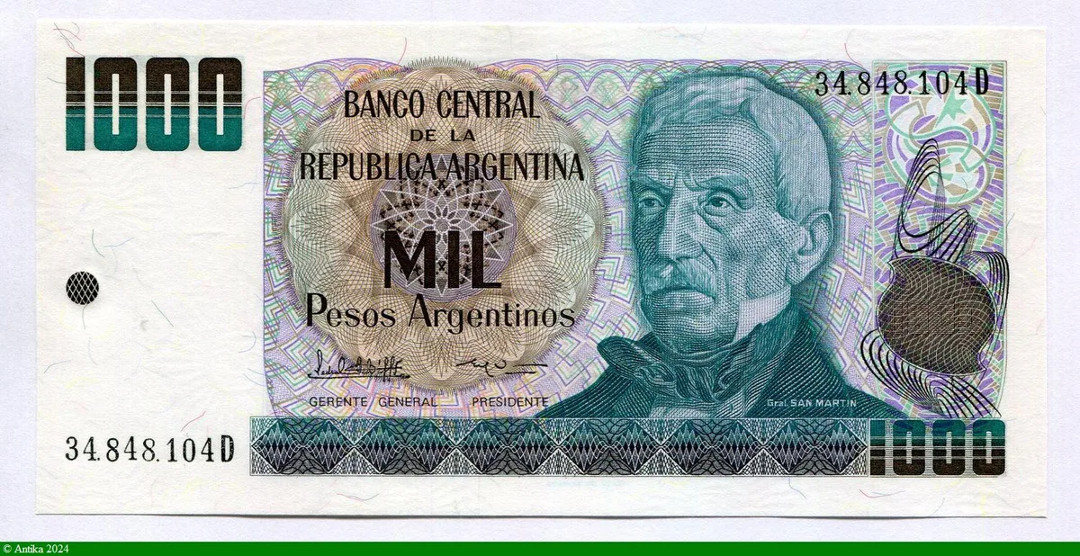 1000 Pesos Argentinos Général San Martin