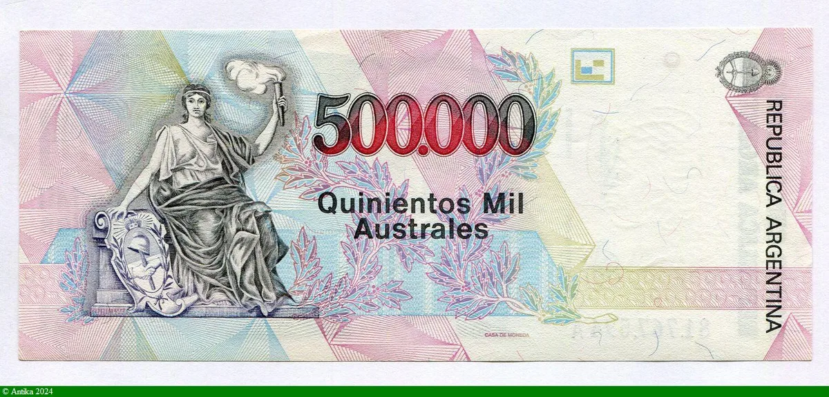 500000 Australes Manuel Quintana RARE PROMO