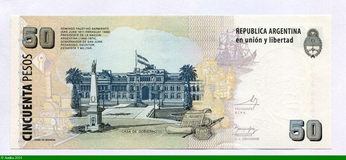 50 Pesos Général Sarmiento