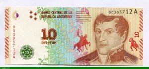 10 Pesos Général Belgrano * *