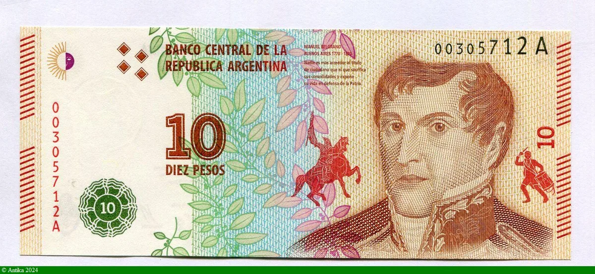 10 Pesos Général Belgrano * *