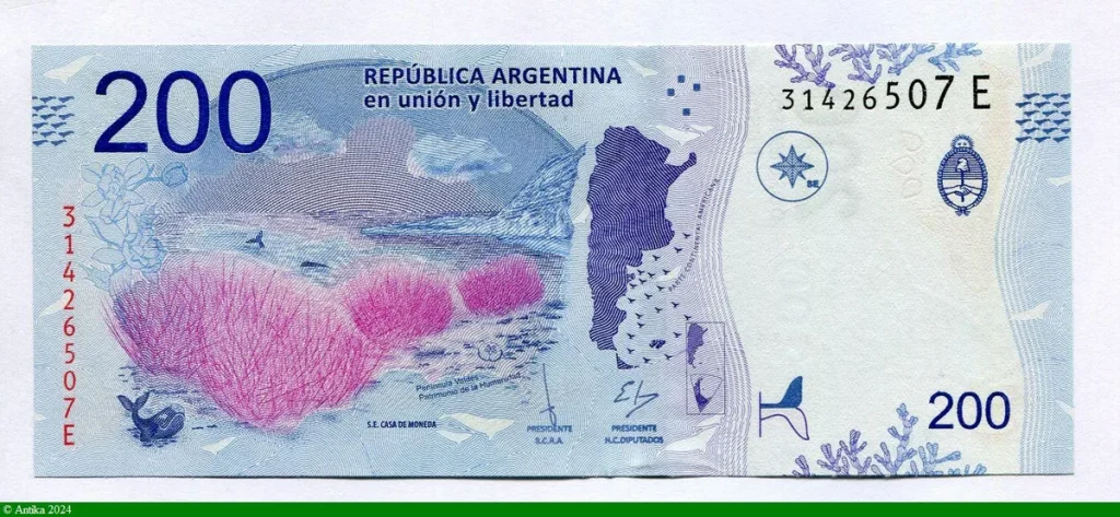 200 Pesos Baleine australe & Fleur * *