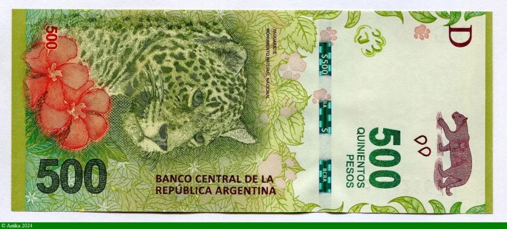 500 Pesos Jaguar & Fleur Magnifique Billet