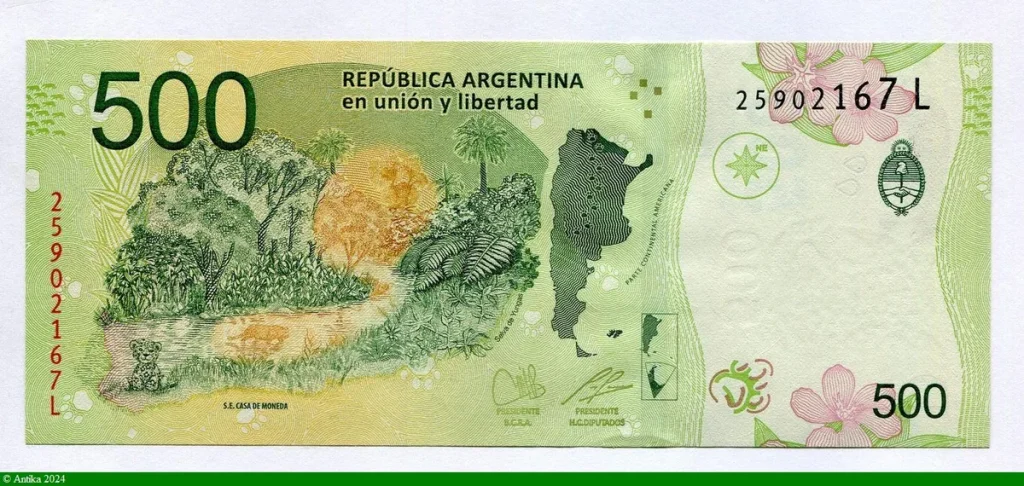 500 Pesos Jaguar & Fleur Magnifique Billet