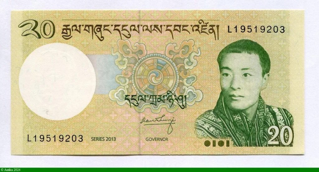 20 Ngultrum Roi .Wangehuck
