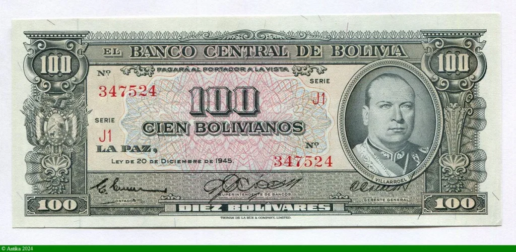 100 Bolivianos Villaroel