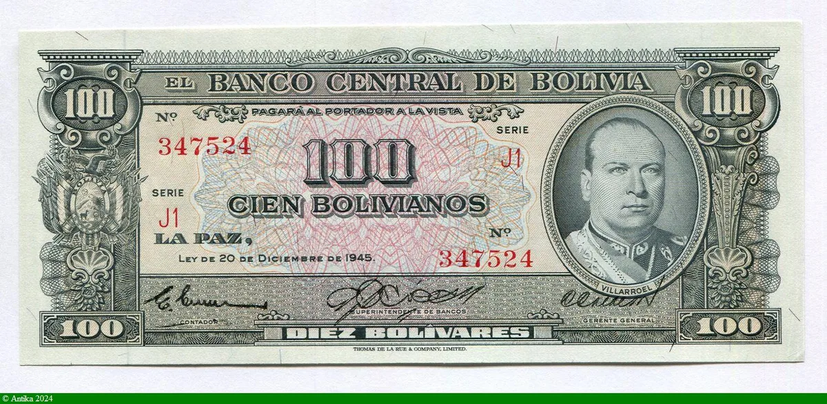 100 Bolivianos Villaroel