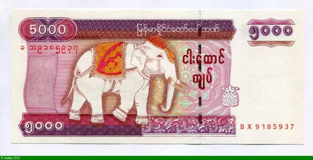 5000 Kyats Eléphant PROMO