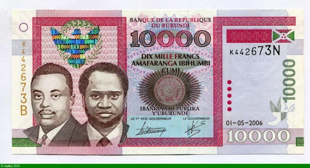 10000 Francs Prince Rwagasore & Président M. Ndadaye