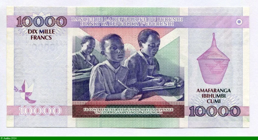 10000 Francs Prince Rwagasore & Président M. Ndadaye