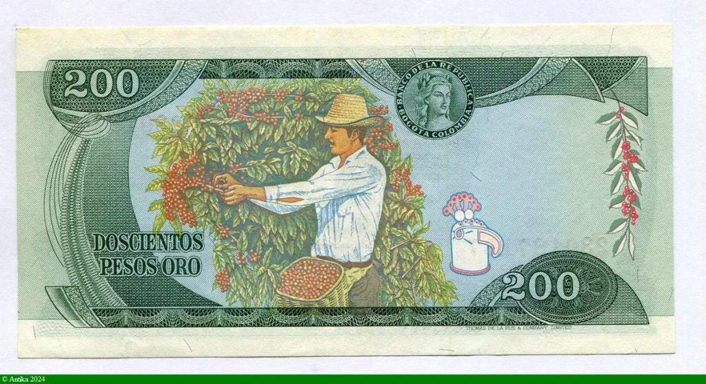 200 Pesos Oro Bolivar & Cathédrale de Bogota