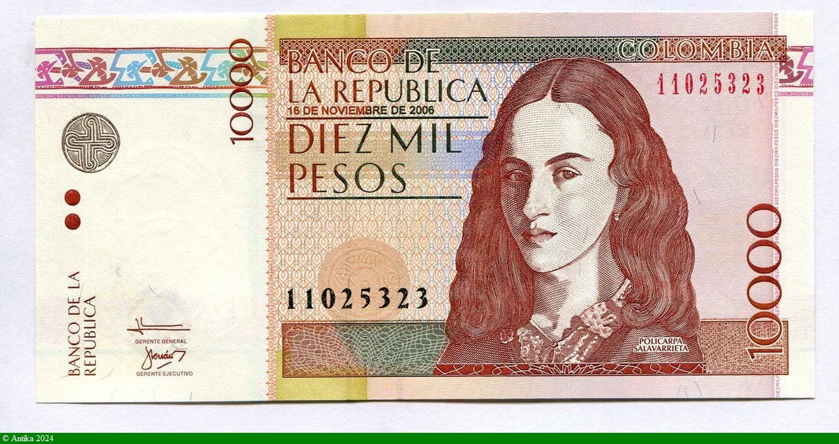 10000 Pesos P.Salavarrieta