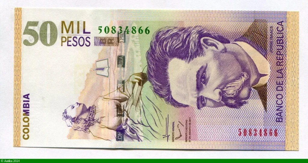 50000 Pesos Jorge Isaac
