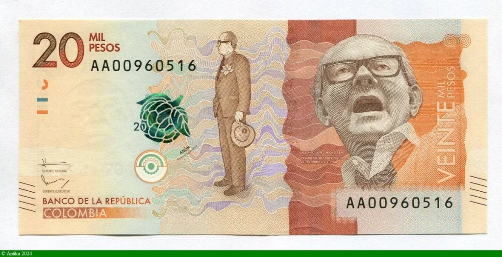 20000 Pesos Alfonso Lopez Michelsen