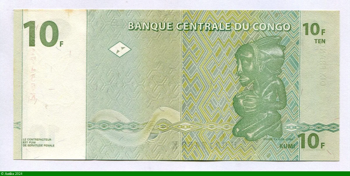 10 FRANCS Appuie tête Chef Luba