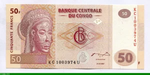 50 FRANCS Masque Tshokwé Mwana Pwo & Village * *