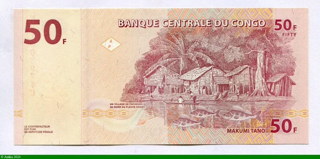 50 FRANCS Masque Tshokwé Mwana Pwo & Village * *