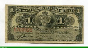 1 Peso El Banco Espanol de la Isla de Cuba