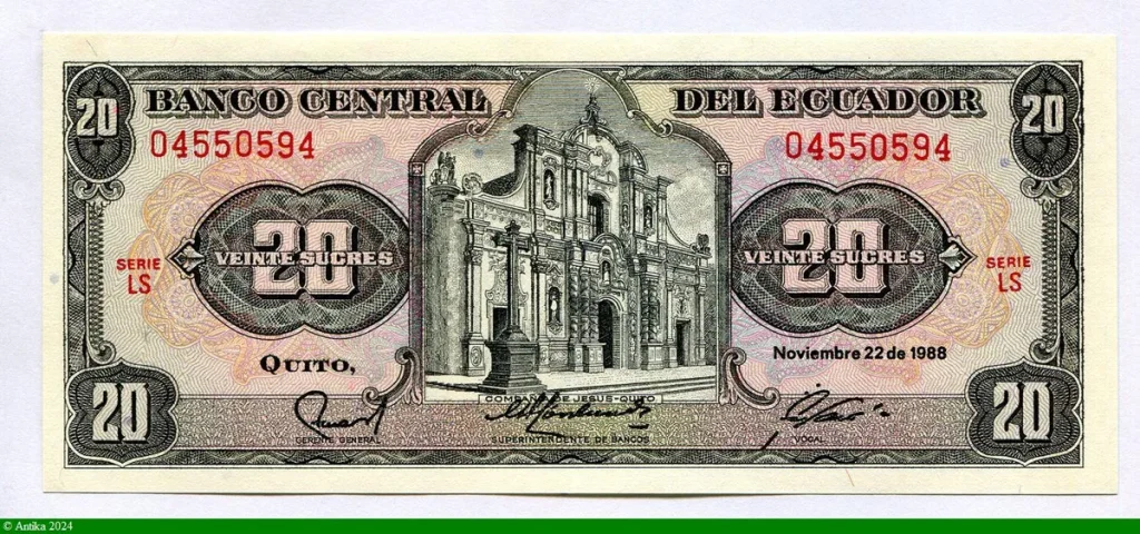 20 Sucres Banque Centrale * *