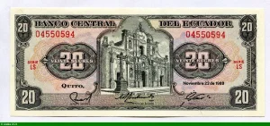 20 Sucres Banque Centrale * *
