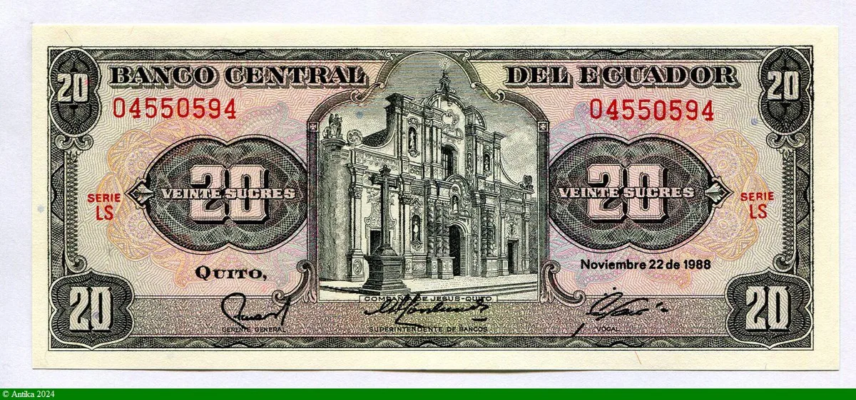 20 Sucres Banque Centrale * *