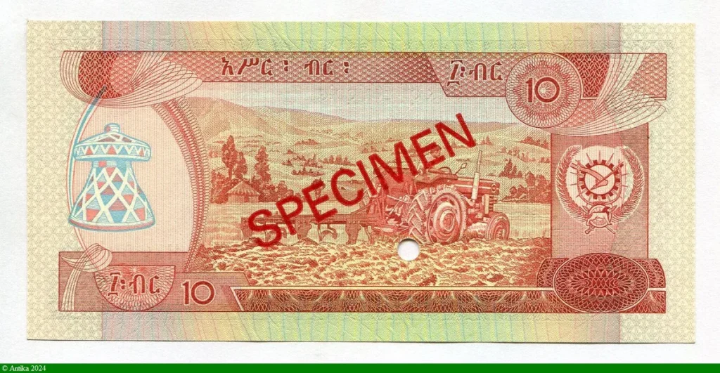 10 Birr Femme Tressant des paniers SPECIMEN