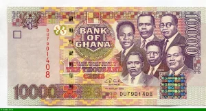 10000 Cedis Buste de 6 grands Dirigeants