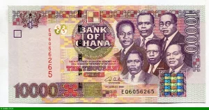 10000 Cedis Buste de 6 grands Dirigeants