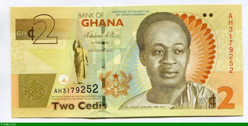 2 Cedis Buste du Dct Kwane Nkrumah
