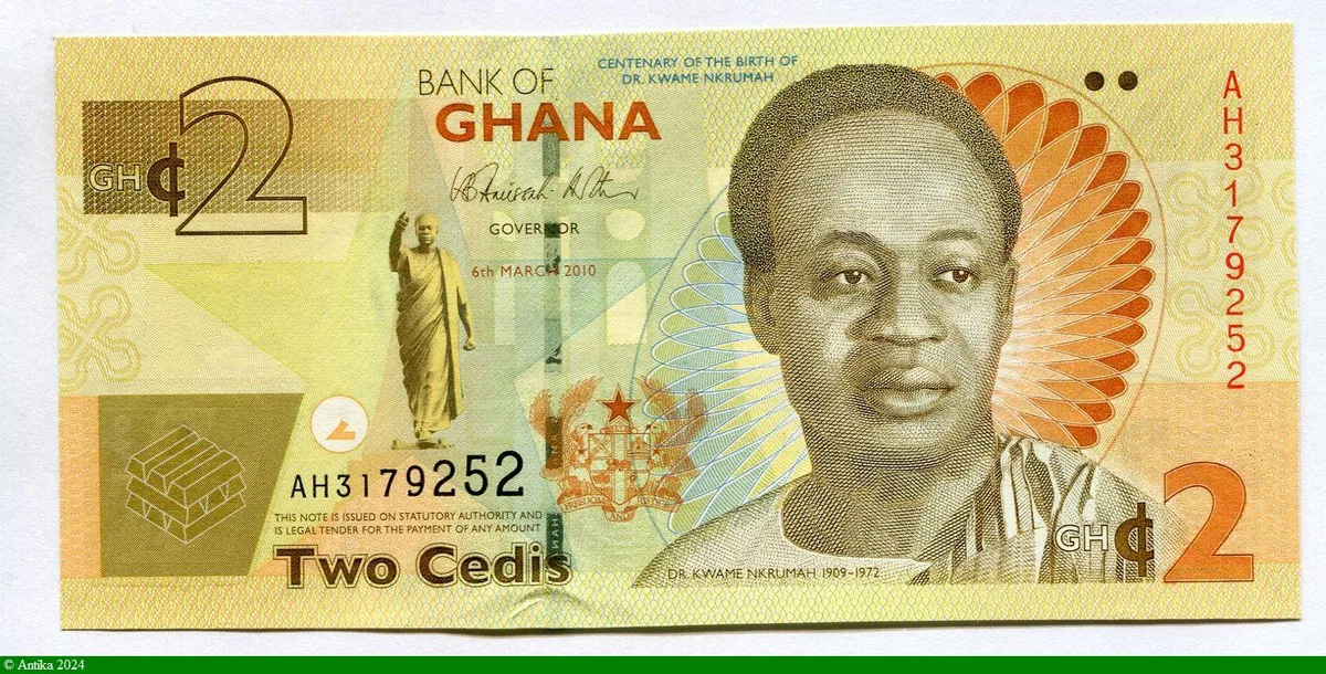 2 Cedis Buste du Dct Kwane Nkrumah