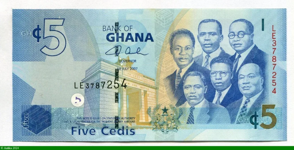 5 Cedis Buste de 6 grands Dirigeants