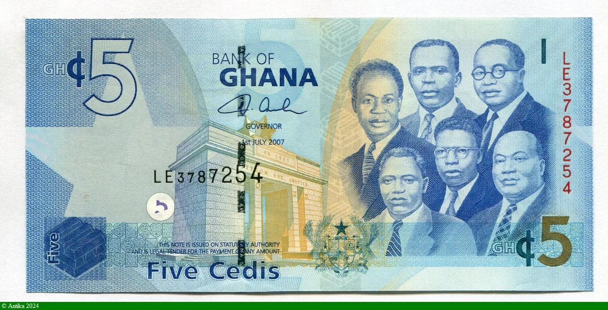 5 Cedis Buste de 6 grands Dirigeants