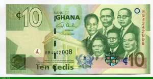 10 Cedis Buste de 6 grands Dirigeants