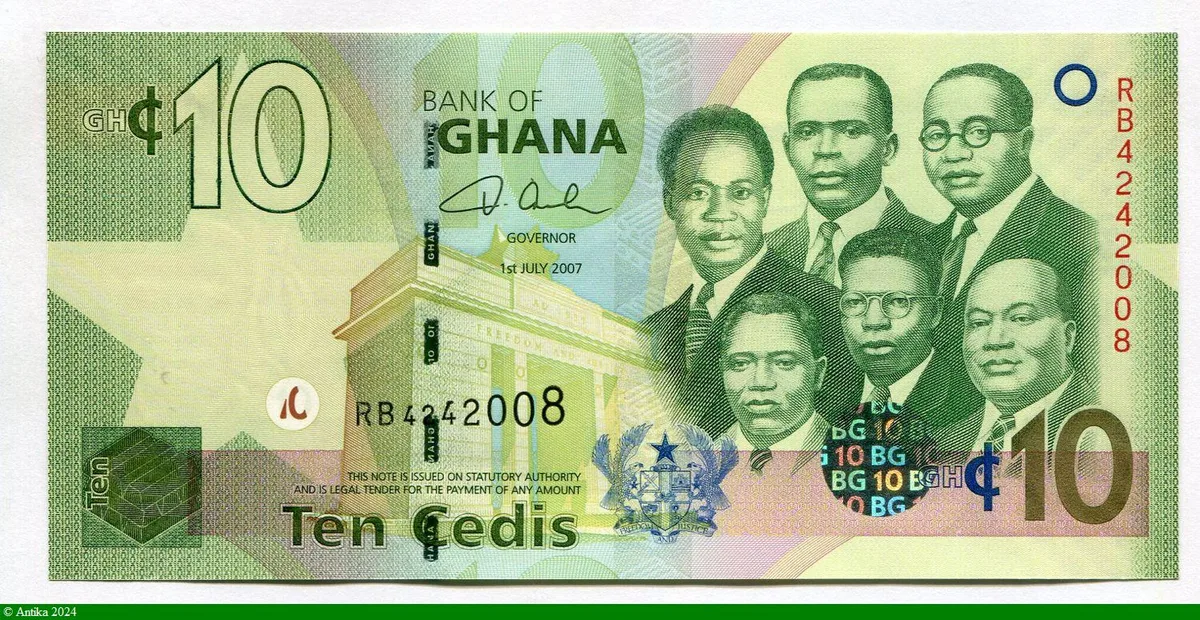 10 Cedis Buste de 6 grands Dirigeants