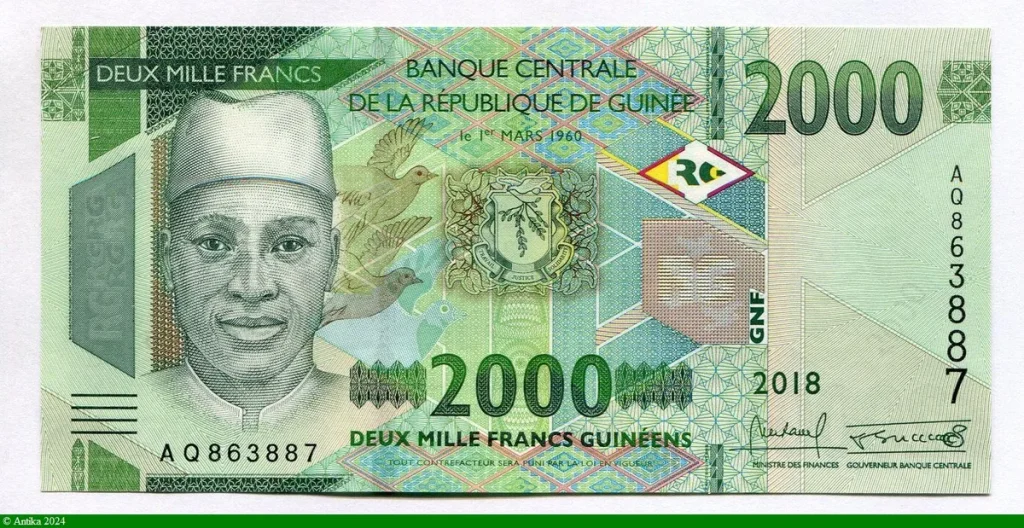 10000 Francs guinéens Jeune fille & Prairie * *