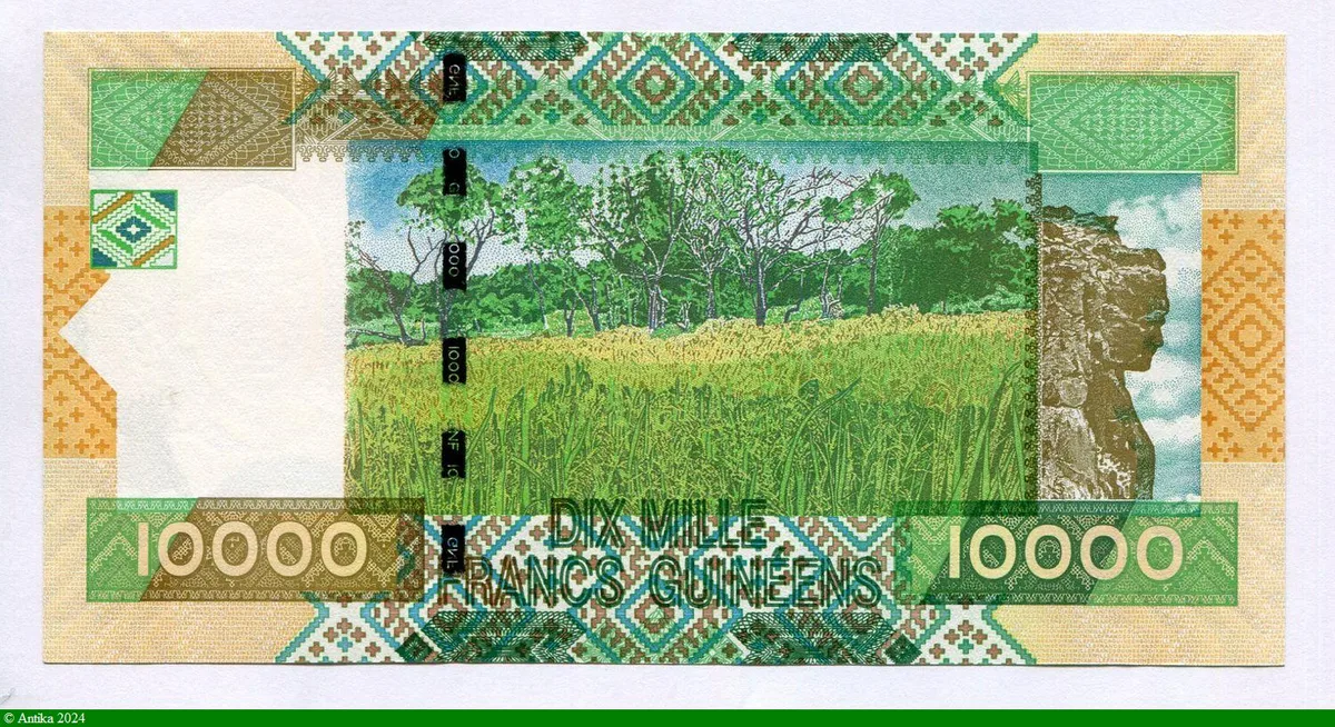 10000 Francs guinéens Jeune fille & Prairie * *