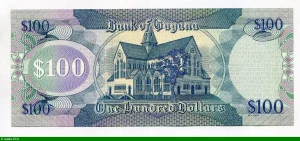 100 Dollars Carte de Guyana
