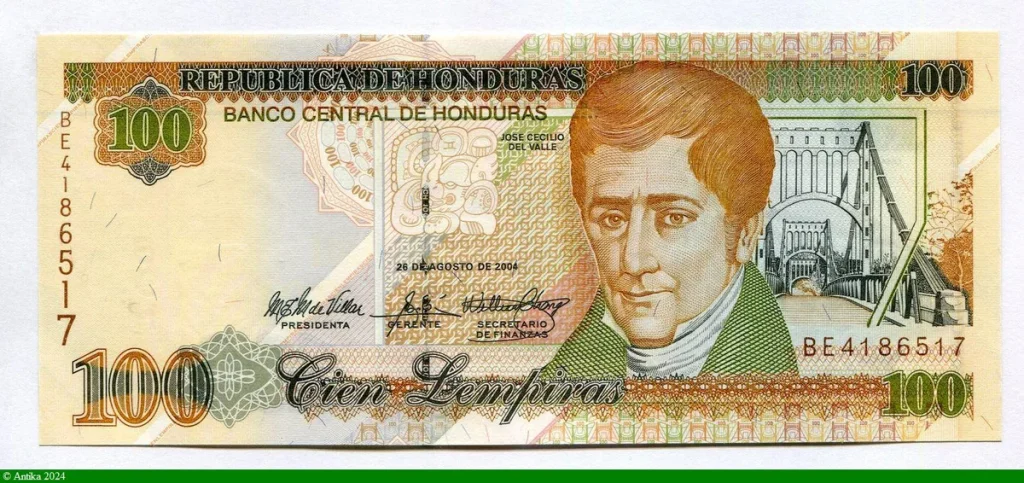 100 Lempiras J.Cecilio del Valle
