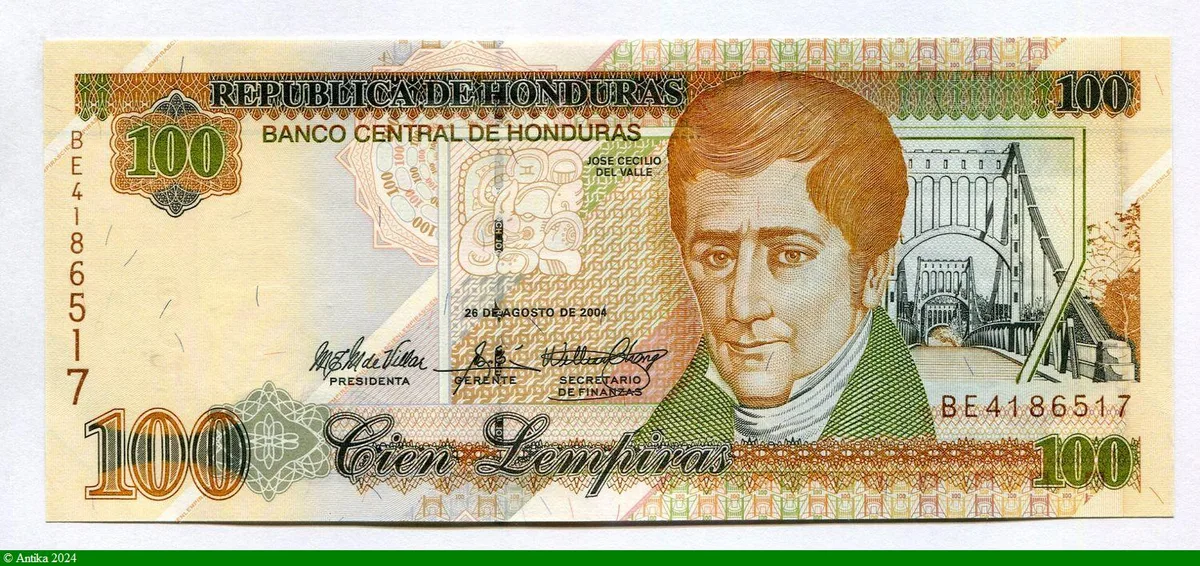 100 Lempiras J.Cecilio del Valle